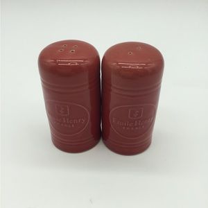 Emile Henry Red Ceramic Salt and Pepper‎ Shakers
